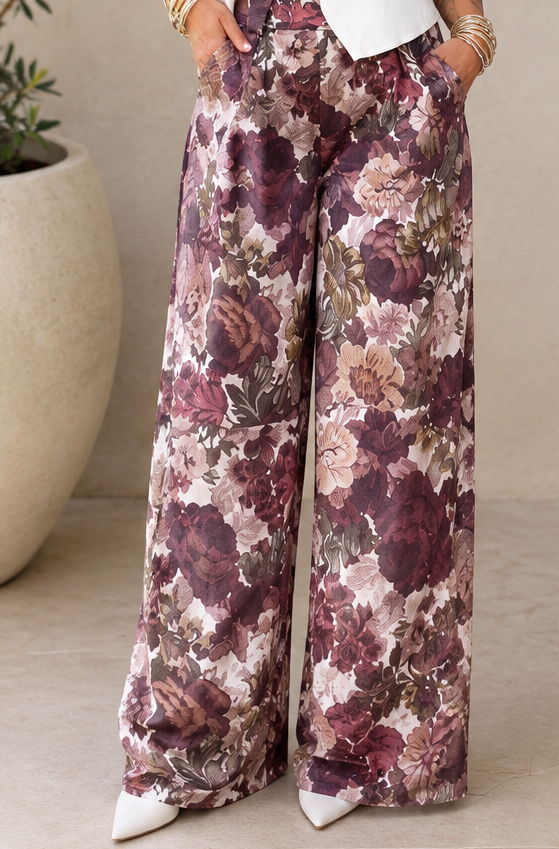 Calça Floral Wide leg
