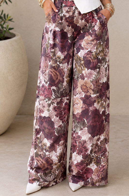 Calça Floral Wide  leg